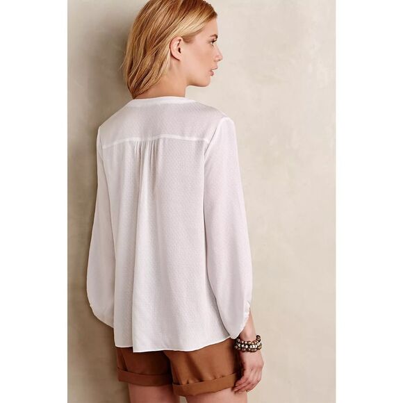 ✨Pintuck Peasant Blouse Maroon Sz. 12 Maeve✨ - Picture 9 of 11